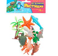 Набор растущих игрушек "Морские животные", 8 шт + дерево